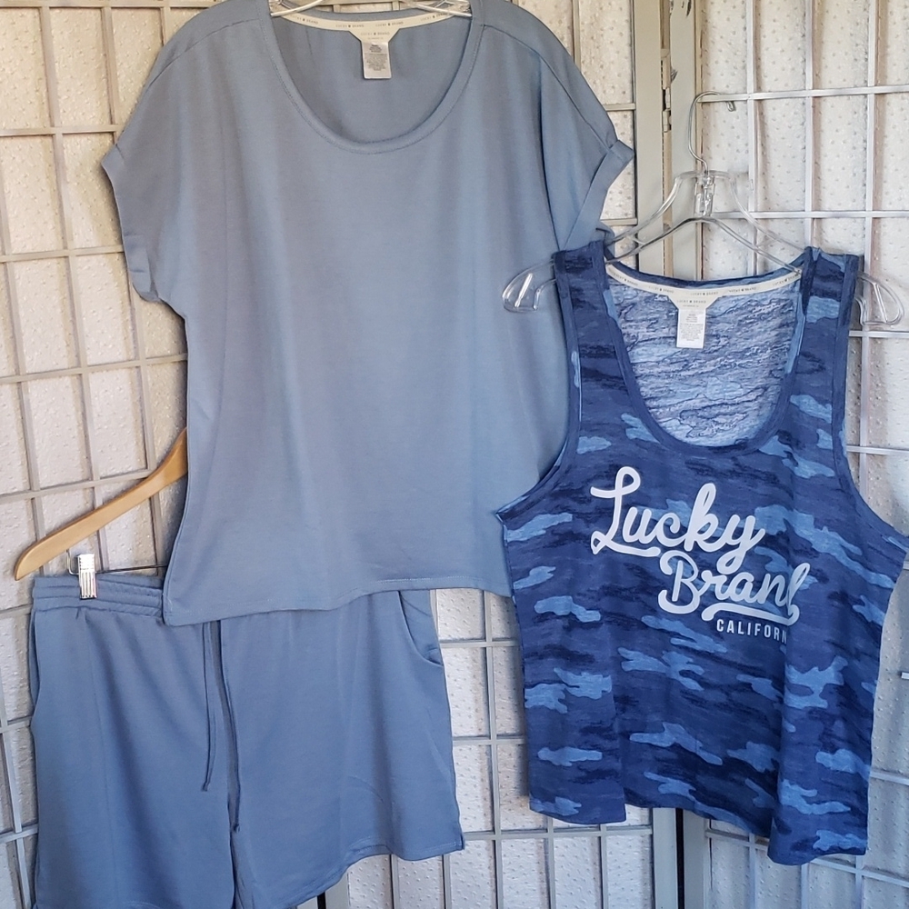 Lucky Brand 3 pièces short and tops sleepwear set XXL